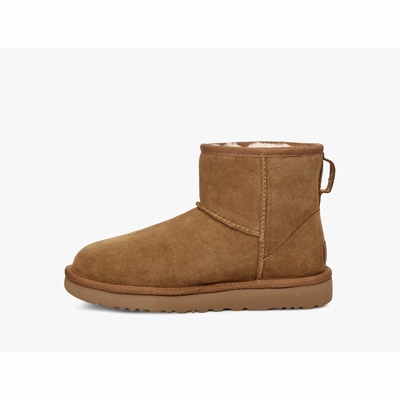 Botas UGG Classic Mini Rubber Logo Mulher Marrom | PT-DEBXI